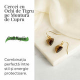 Cercei Eleganti cu Ochi de Tigru Natural Fatetat - Protectie si Claritate