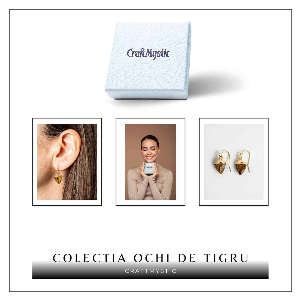 Cercei Eleganti cu Ochi de Tigru Natural Fatetat - Protectie si Claritate