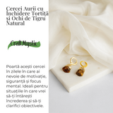 Cercei Aurii cu Ochi de Tigru Brut Natural – Putere si Protectie