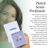 Cercei Eleganti cu Pirita Naturala, inchidere pe surub, pentru protectie si noroc