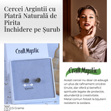 Cercei Eleganti cu Pirita Naturala, inchidere pe surub, pentru protectie si noroc