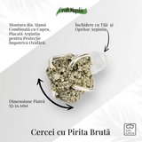 Cercei argintii cu Pirita bruta – Abundenta, incredere si protectie energetica
