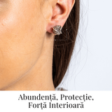 Cercei argintii cu Pirita bruta – Abundenta, incredere si protectie energetica