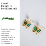 Cercei fluture cu perla naturala – Rafinament si renastere