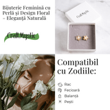 Floare de lumina – Cercei cu perla naturala si design floral