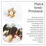Floare de lumina – Cercei cu perla naturala si design floral