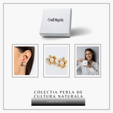 Floare de lumina – Cercei cu perla naturala si design floral