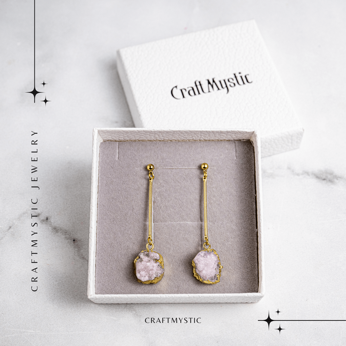 Piatra Luminii – Cercei cu Druzy pentru echilibru si frumusete