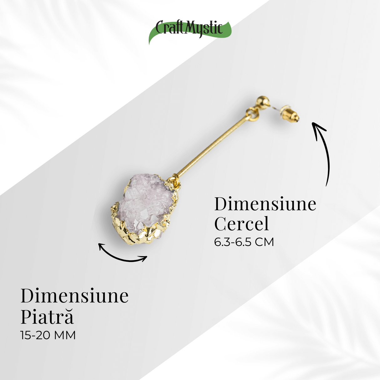 Piatra Luminii – Cercei cu Druzy pentru echilibru si frumusete