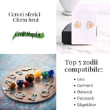 Cercei Sferici cu Citrin Brut – Atrage Energie Pozitiva si Abundenta