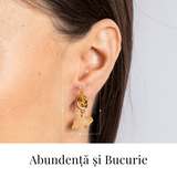 Talisman al Abundentei – Cercei cu Citrin si Nod Elegant