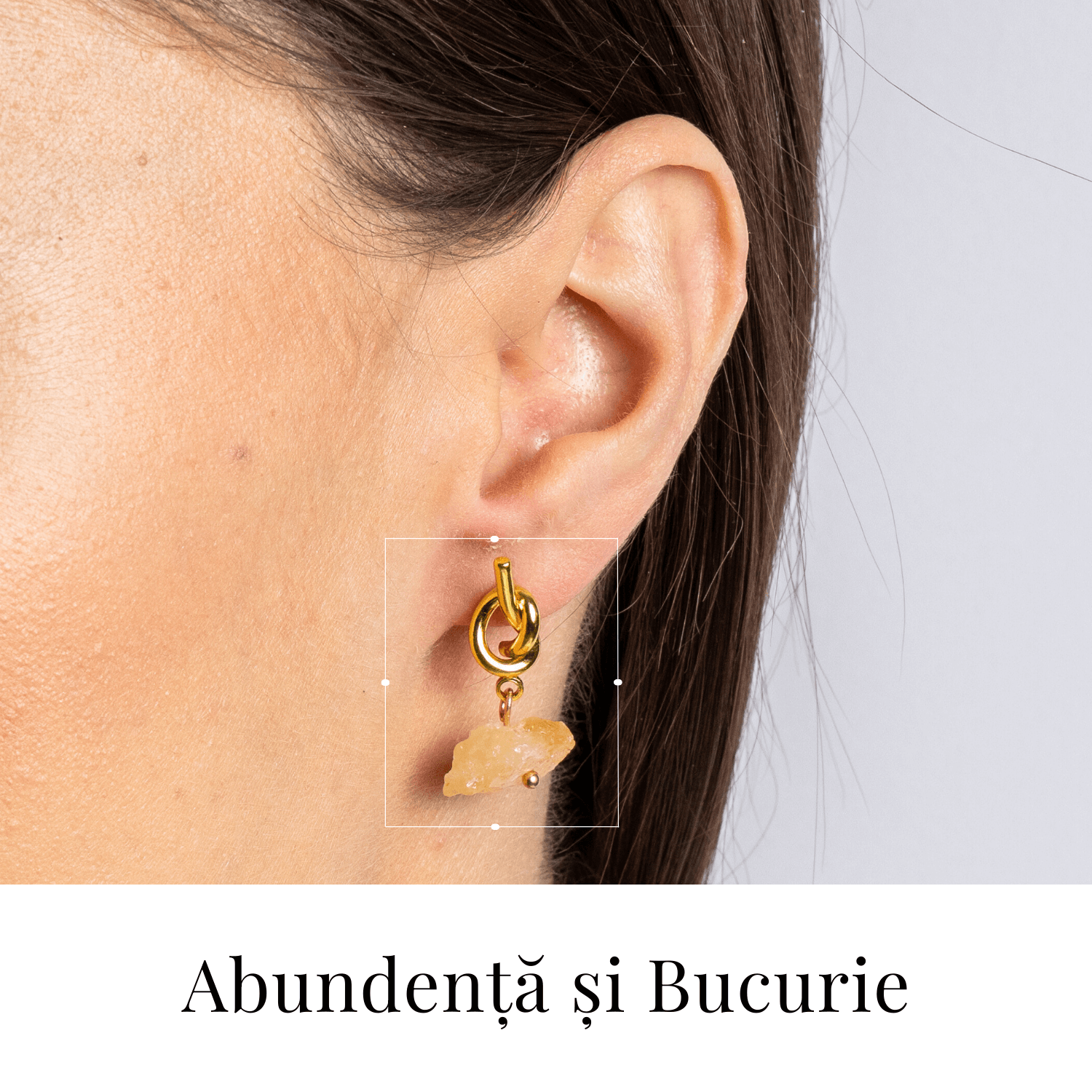 Talisman al Abundentei – Cercei cu Citrin si Nod Elegant