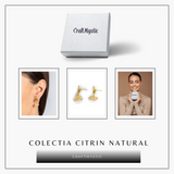Talisman al Abundentei – Cercei cu Citrin si Nod Elegant
