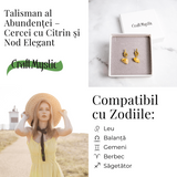 Talisman al Abundentei – Cercei cu Citrin si Nod Elegant