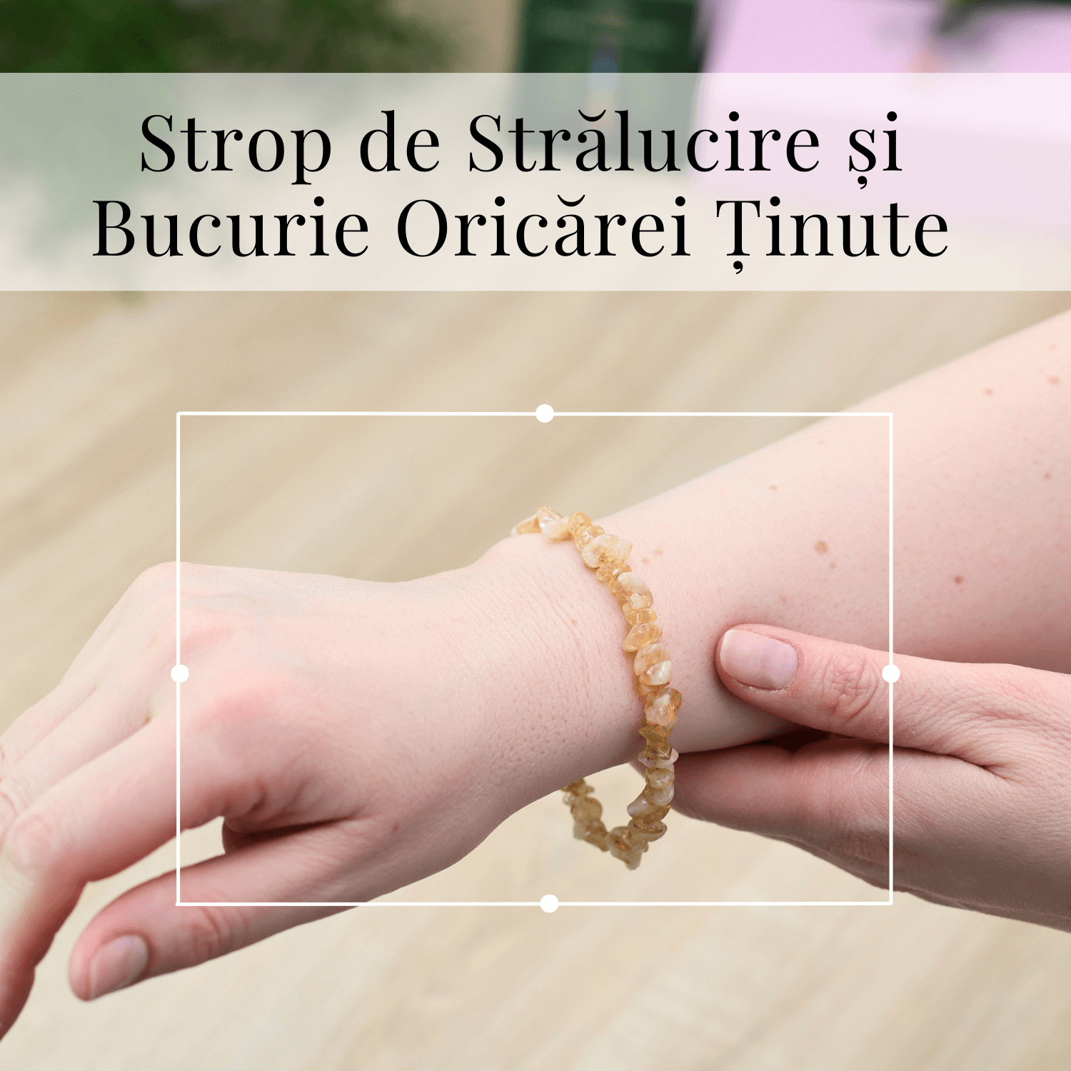 Bratara Elastica cu Chipsuri de Citrin