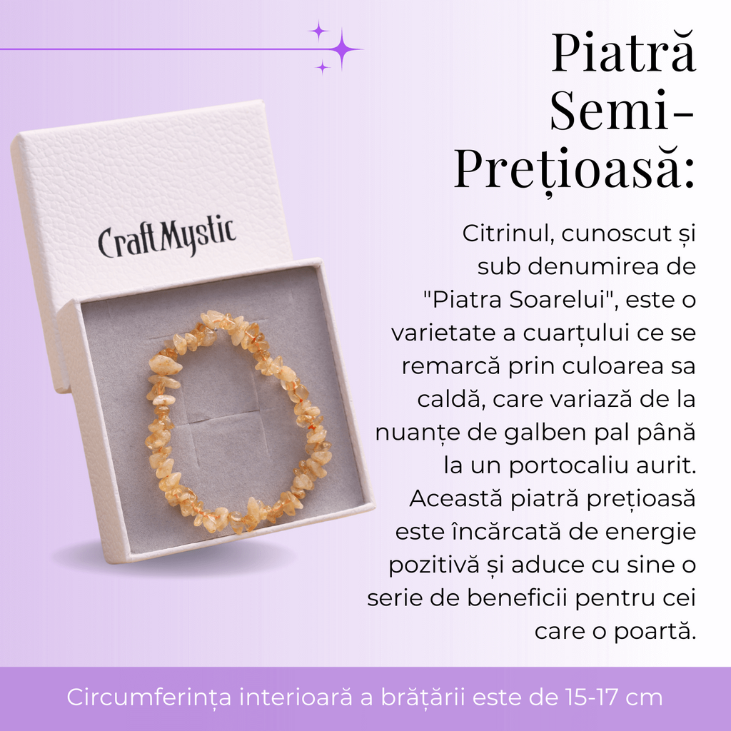 Bratara Elastica cu Chipsuri de Citrin