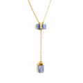 Claritate si Aliniere – Colier din Argint 925 Placat cu Aur 18K cu Dublu Kianit