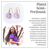 Claritate si Liniste – Cercei cu Ametist Hexagonal