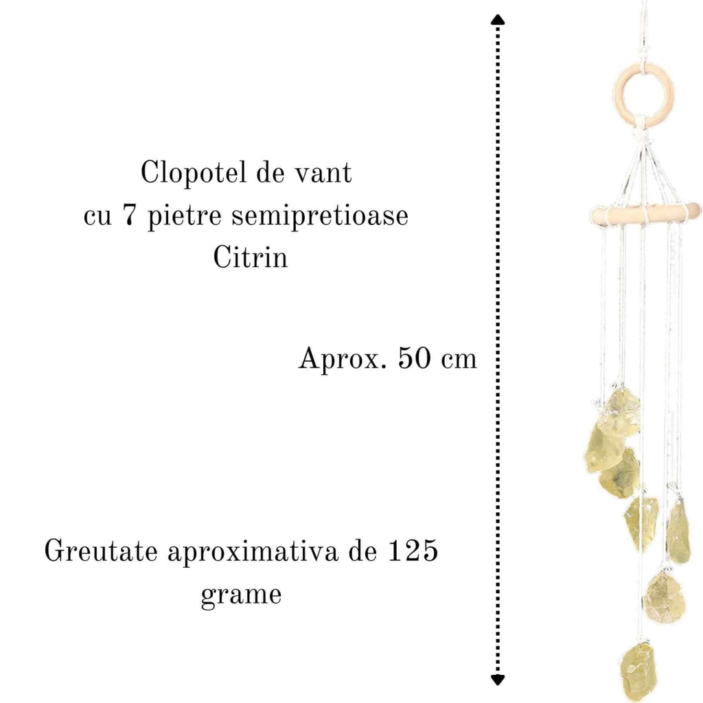 Clopotel de Vant Artizanal cu Pietre Semipretioase de Citrin