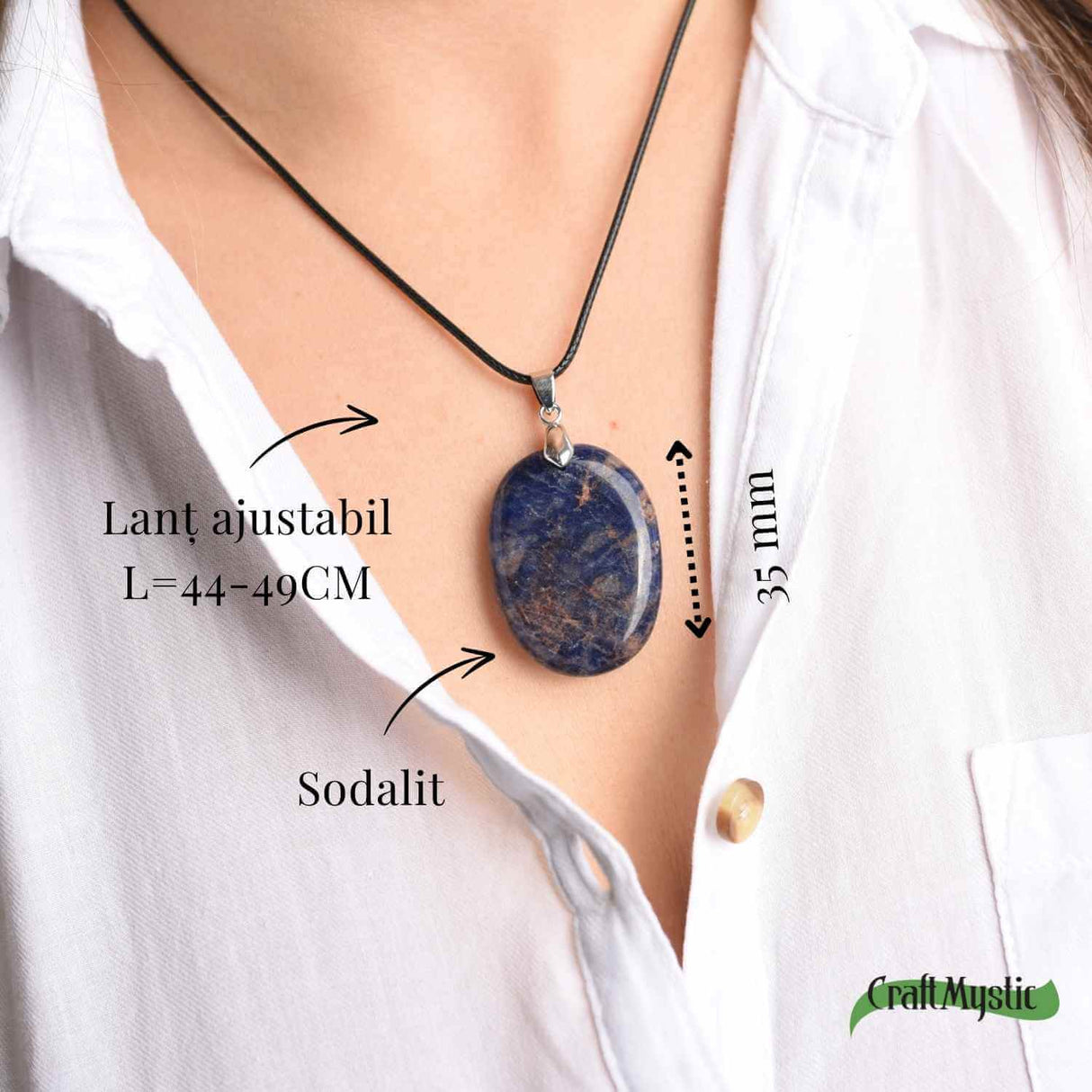 Colier cu Sodalit Natural - Claritate si Conexiune Spirituala