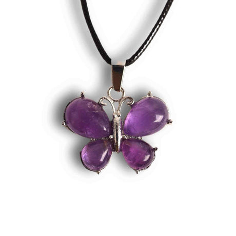 Colier ajustabil fluture cu ametist, ochi de tigru sau cuart roz – Protecție și Eleganță