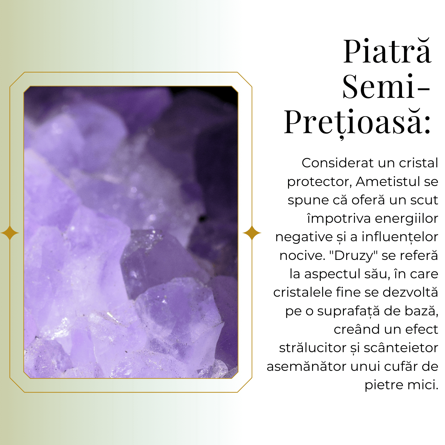 Colier ajustabil cu pandantiv Ametist brut cluster neregulat, calm si claritate