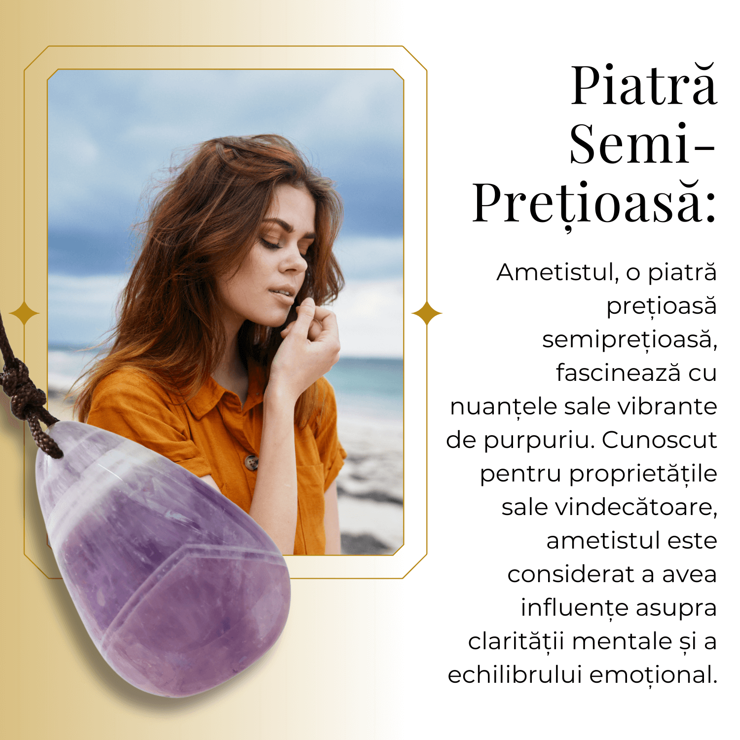 Colier cu Pandantiv din Ametist Chevron Natural in Forma de Ou Yoni, Accesoriu Elegant pentru Femei