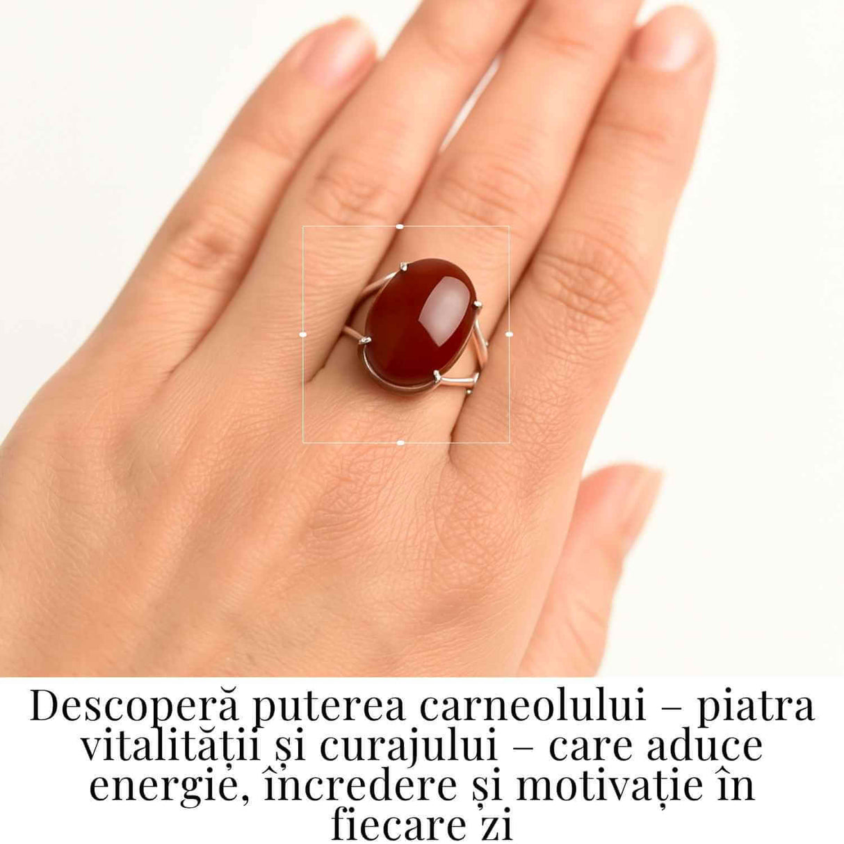 Inel Ajustabil Argint 925 cu Carneol Oval – Energie si Curaj Zilnic