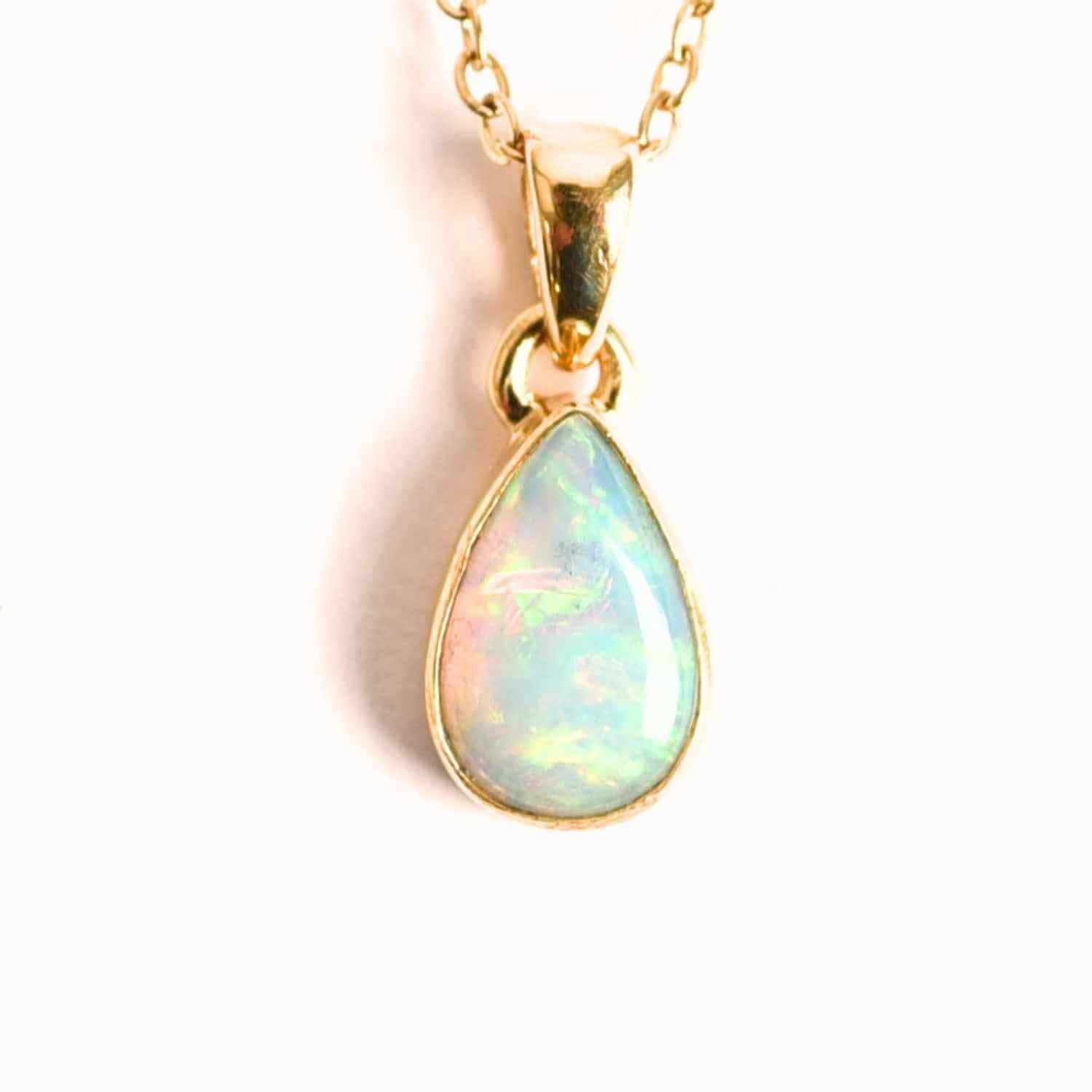 Colier Argint 925 Aur 18K cu Opal Etiopian Lacrima – Intuitie si Claritate