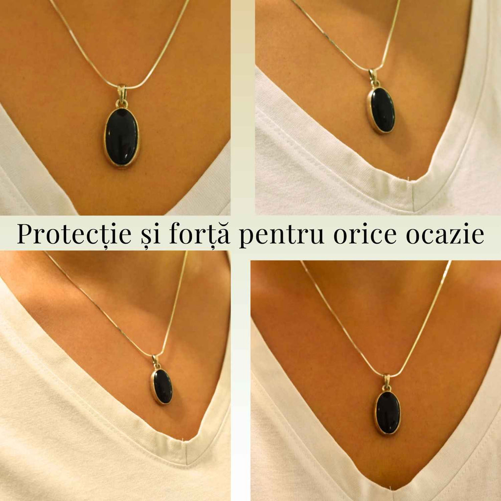 Colier argint 925 cu Onix Negru - Protectie si Eleganta