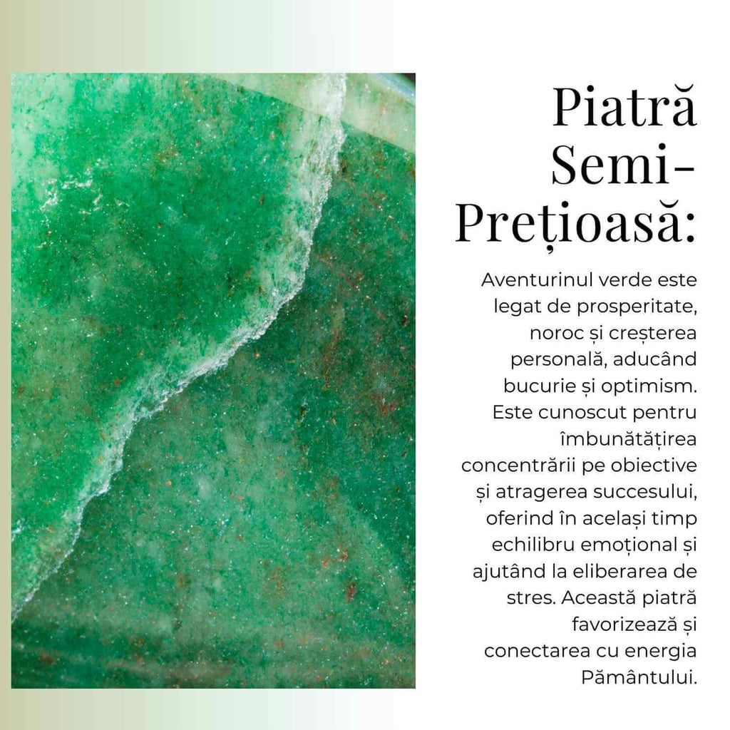 Colier Argintiu cu Aventurin Verde Forma Pi