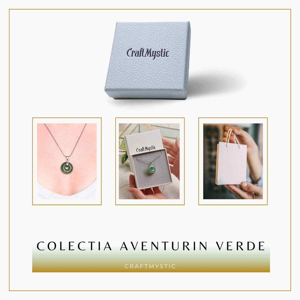 Colier Argintiu cu Aventurin Verde Forma Pi
