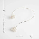 Colier Choker Argintiu cu Cristal de Stanca – Echilibru si Claritate Energetica