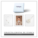 Colier Choker Argintiu cu Cristal de Stanca – Echilibru si Claritate Energetica