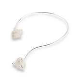 Colier Choker Argintiu cu Cristal de Stanca – Echilibru si Claritate Energetica