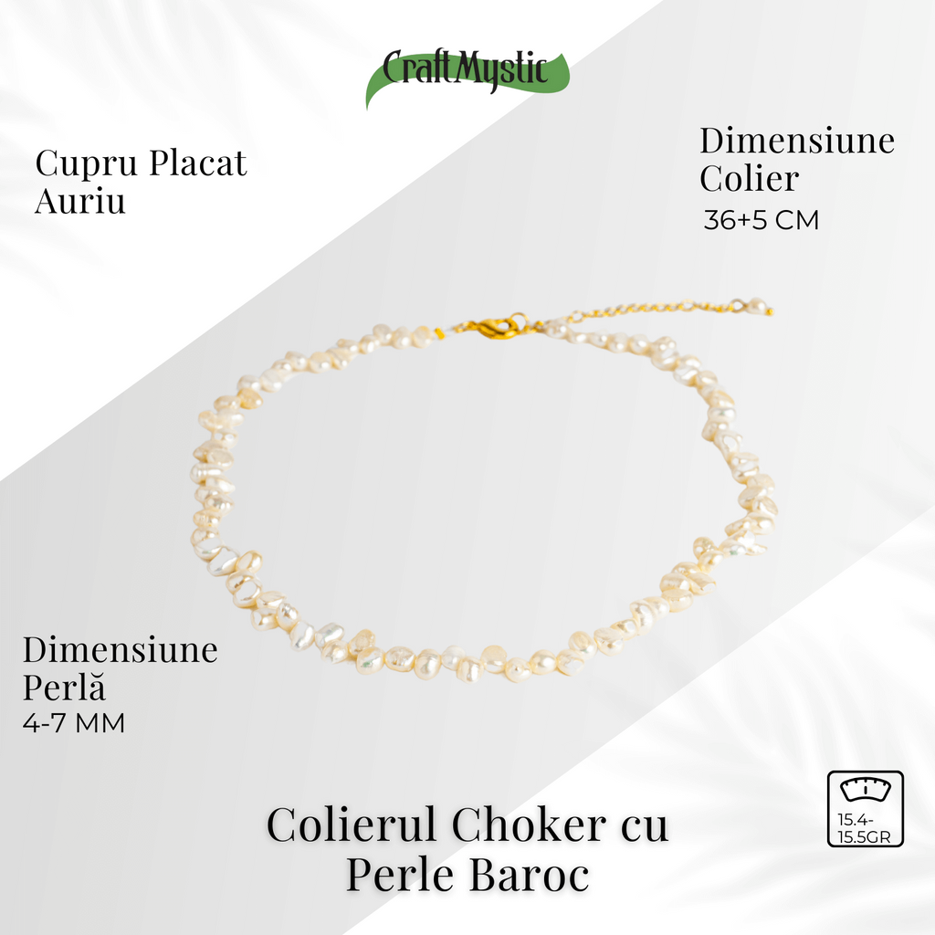 Colier choker cu perle design baroc – Eleganta naturala, mereu la moda