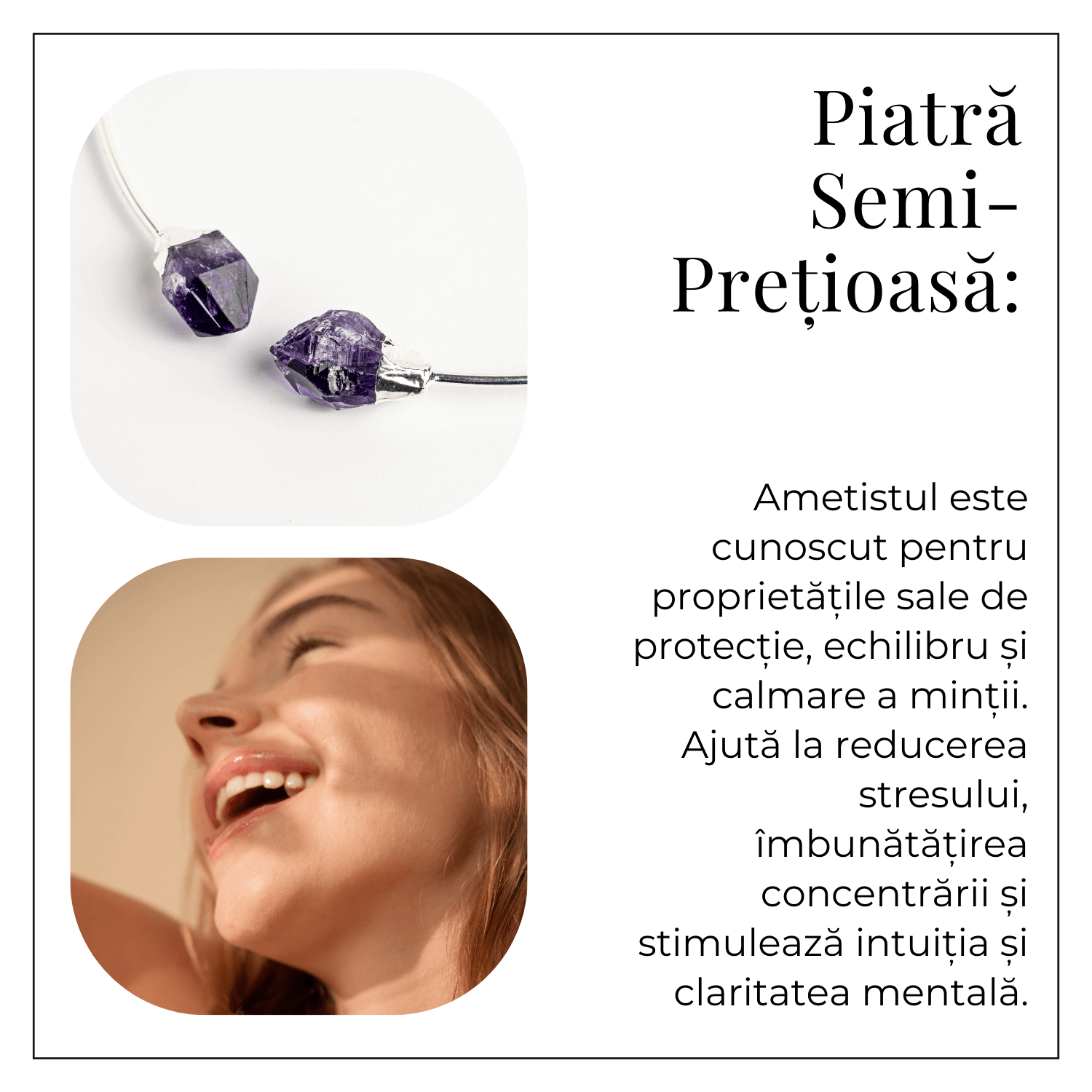 Colier Choker Argintiu cu Piatra Ametist Bruta
