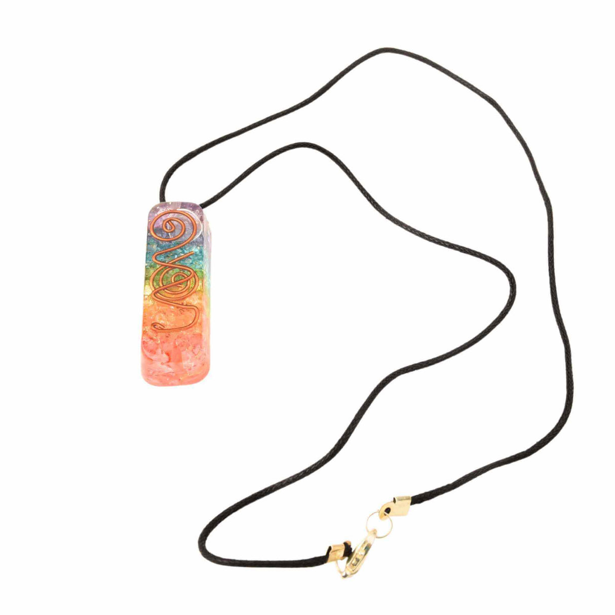 Pandantiv 4.5 cm de Vindecare a Chakrelor Orgonic cu Snur - Colier cu 7 Pietre ale Chakrelor pentru Protectia Energetica si Vindecare Spirituala