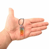 Pandantiv 4.5 cm de Vindecare a Chakrelor Orgonic cu Snur - Colier cu 7 Pietre ale Chakrelor pentru Protectia Energetica si Vindecare Spirituala