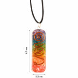 Pandantiv 4.5 cm de Vindecare a Chakrelor Orgonic cu Snur - Colier cu 7 Pietre ale Chakrelor pentru Protectia Energetica si Vindecare Spirituala