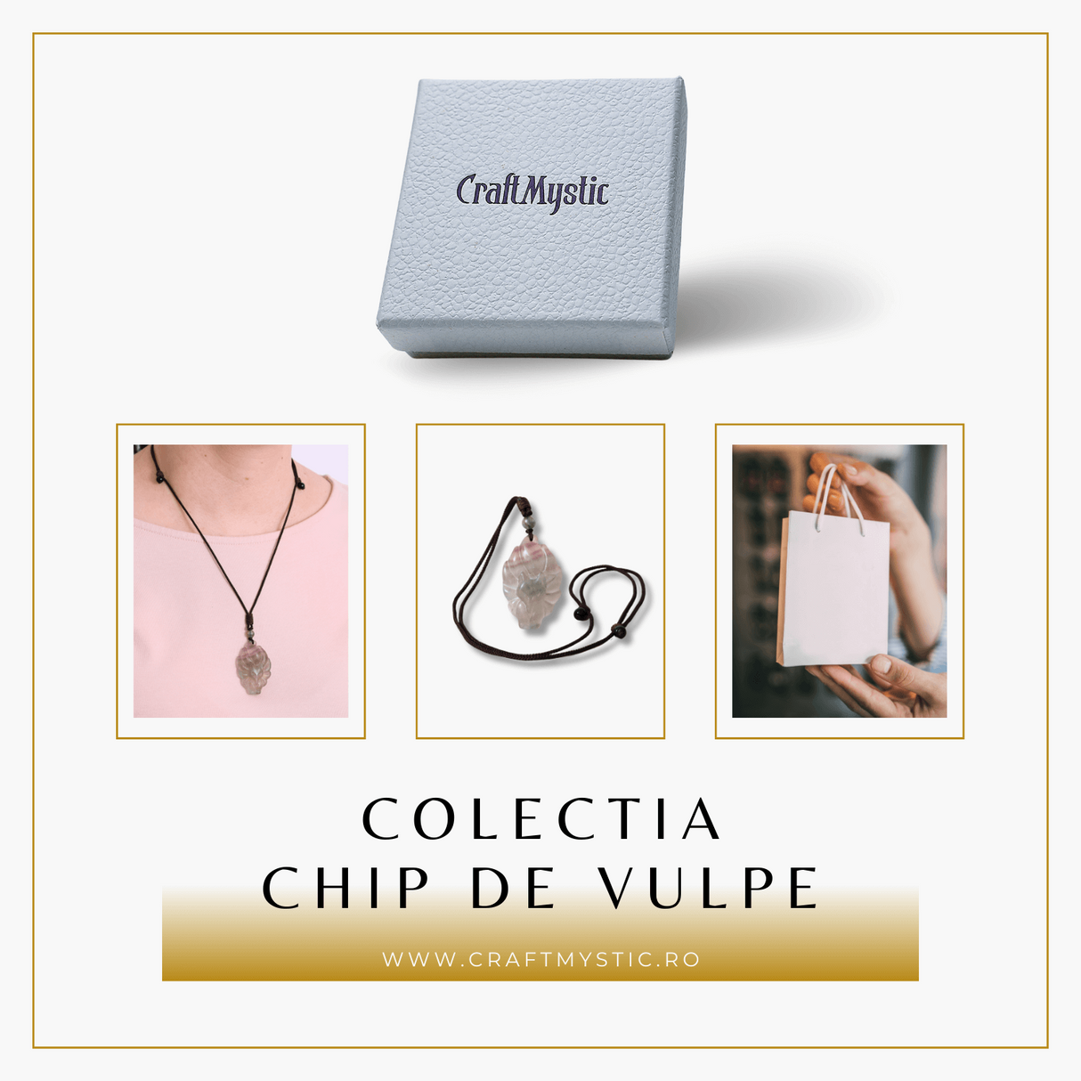 Colier cu pandantiv chip de vulpe din cristal vindecator Flourit verde