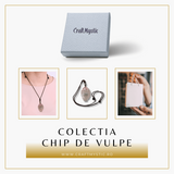 Colier cu pandantiv chip de vulpe din cristal vindecator Flourit verde