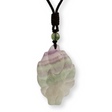 Colier cu pandantiv chip de vulpe din cristal vindecator Flourit verde