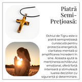 Colier cu Ochi de Tigru Natural in Forma de Cruce – Protectie si Echilibru Energetic