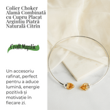 Colier Choker Cu Citrin Natural - Protectie, Prosperitate si Energie Pozitiva
