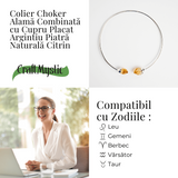 Colier Choker Cu Citrin Natural - Protectie, Prosperitate si Energie Pozitiva