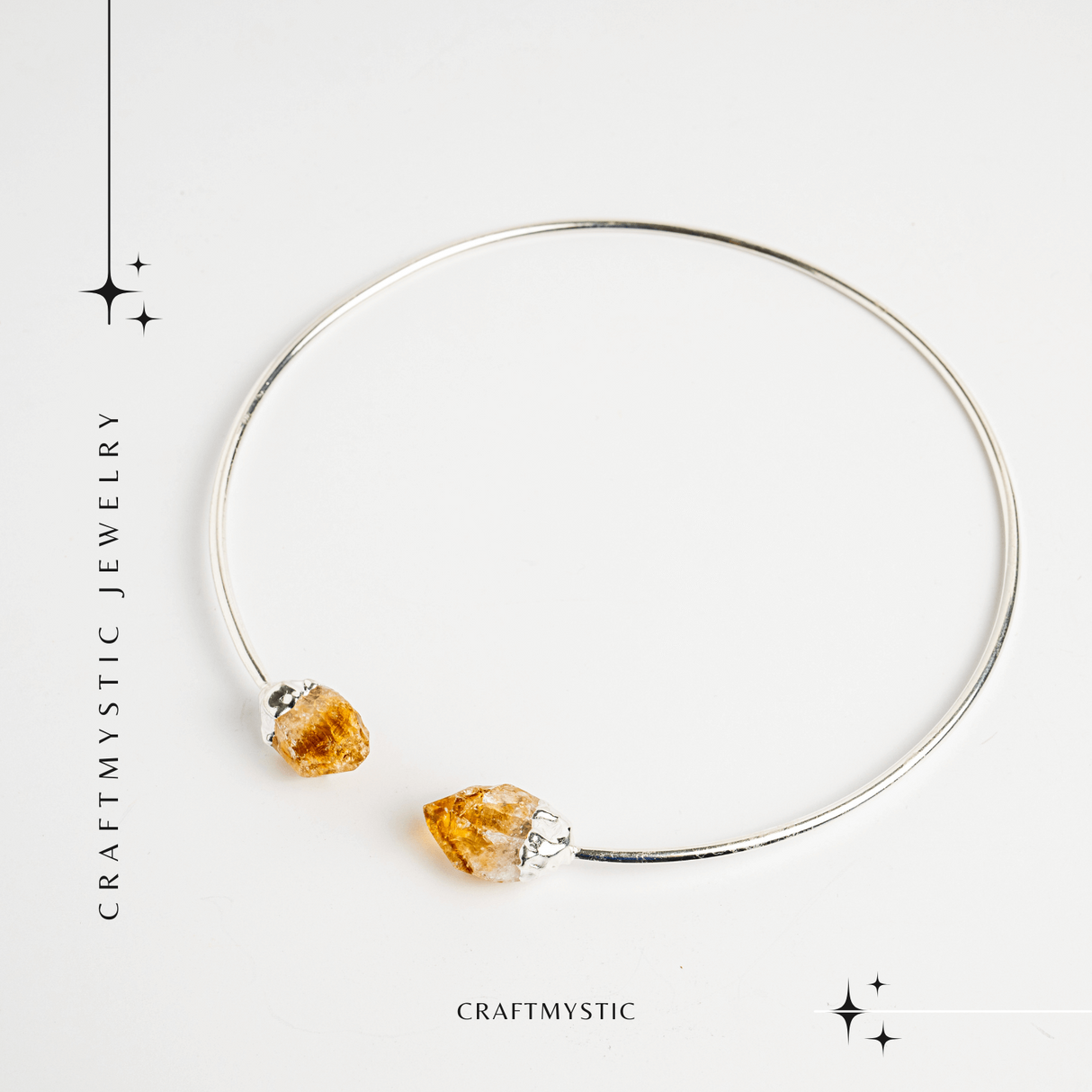 Colier Choker Cu Citrin Natural - Protectie, Prosperitate si Energie Pozitiva
