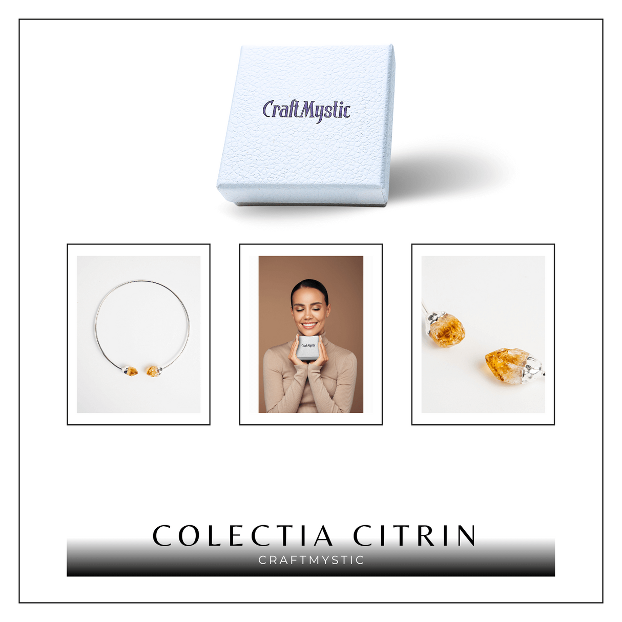 Colier Choker Cu Citrin Natural - Protectie, Prosperitate si Energie Pozitiva