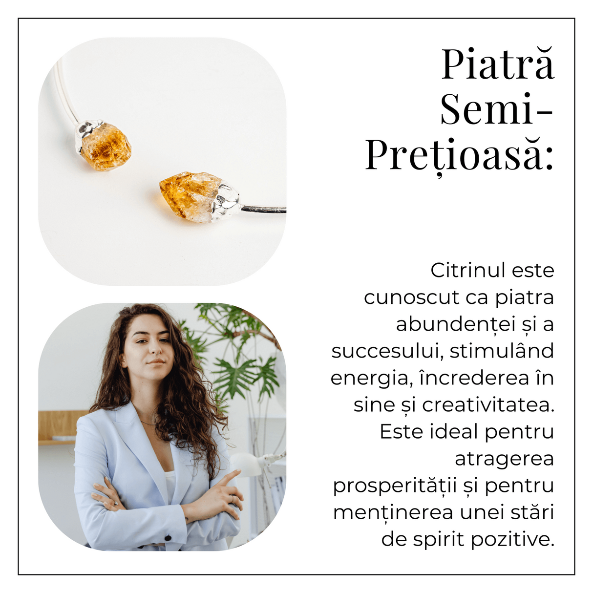 Colier Choker Cu Citrin Natural - Protectie, Prosperitate si Energie Pozitiva