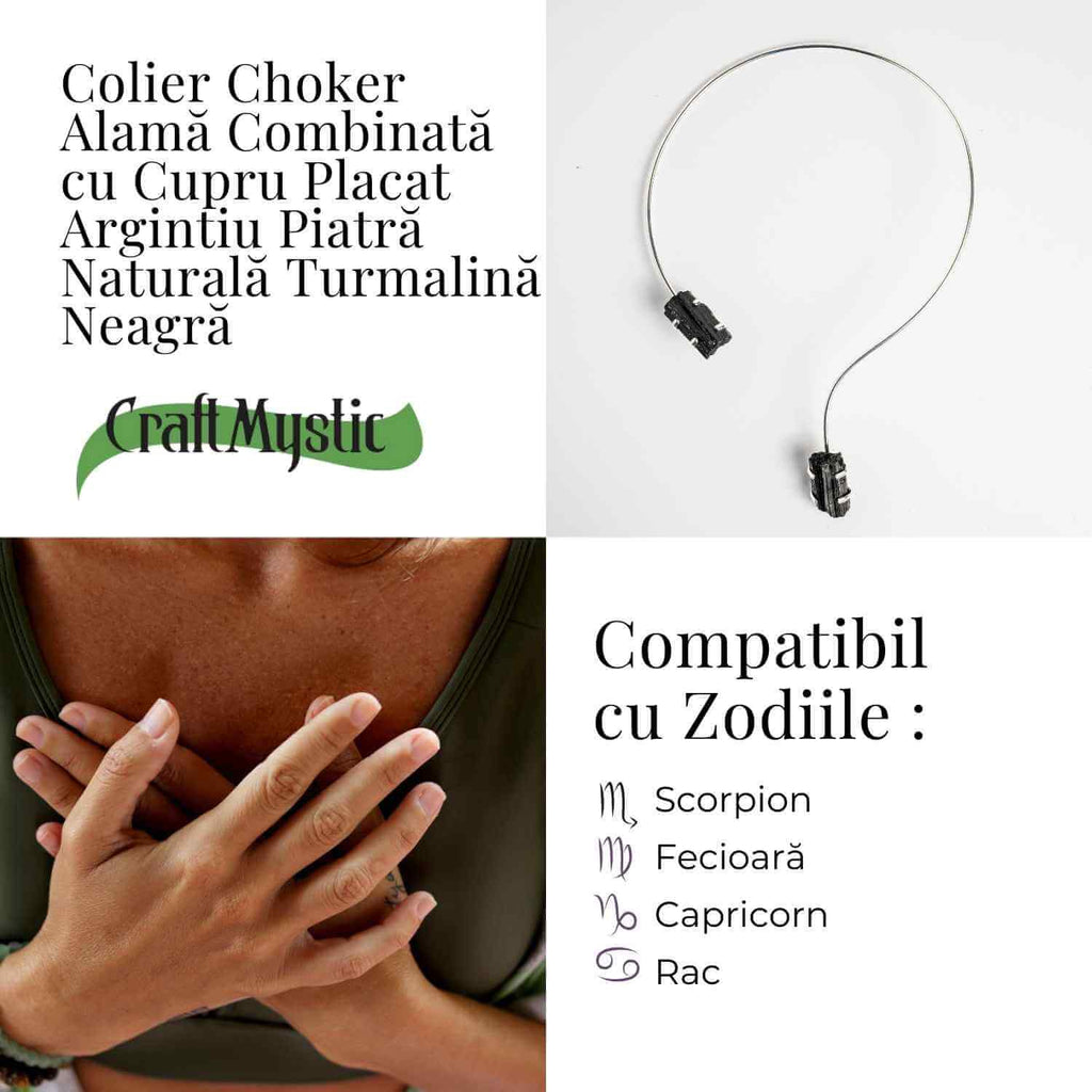 Colier Choker Turmalina Neagra